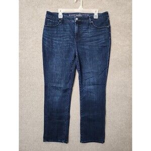 Chicos So Slimming Girlfriend Slim Leg Jeans Womens 2.5 US 14 Blue Dark Wash